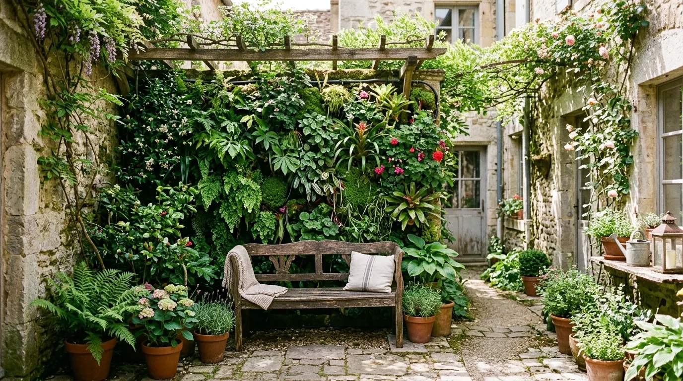 Courtyard With Built-In Bench